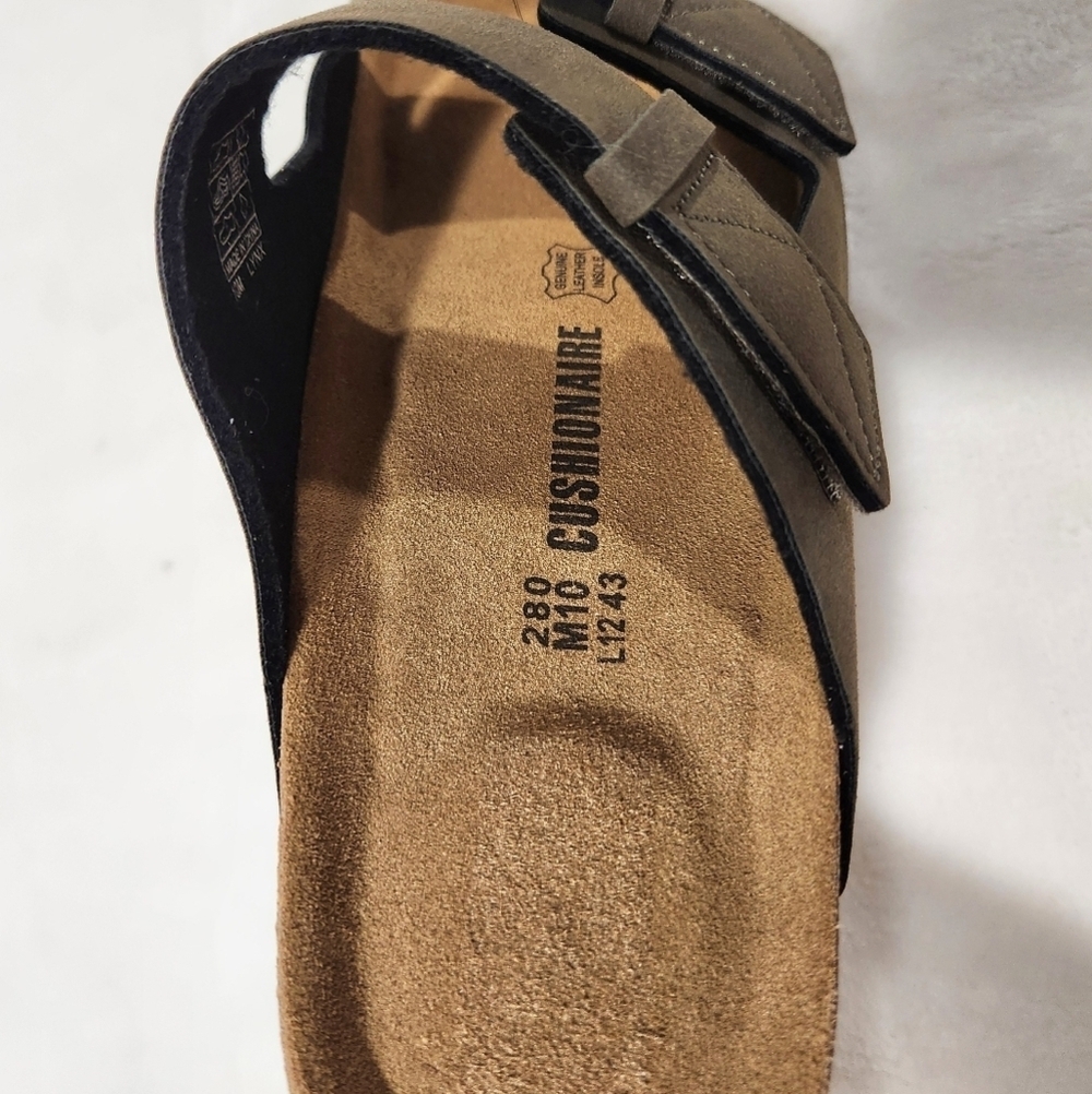 Cushionaire Lynx Cork Suede Velcro Brown Footbed Sandal Men's Size 10 NWOT - Picture 12 of 14